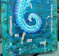 Seahorse Mixed Media Canvas by Michelle Webb
